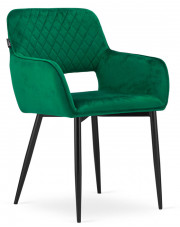 Zielone nowoczesne krzesło welurowe - Rones 3X w sklepie Edinos.pl