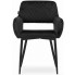 czarne pikowane krzeslo tapicerowane welurem rones 3x