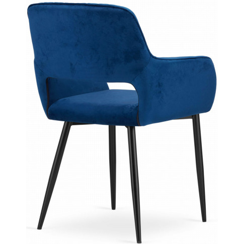 Niebieskie pikowane krzesło tapicerowane Rones 3X