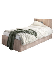 Beżowe welwetowe łóżko z pojemnikiem Casini 3X - 3 rozmiary w sklepie Edinos.pl
