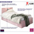Tapicerowane różowe łóżko młodzieżowe Casini 3X