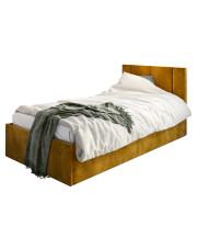 Musztardowe łóżko tapicerowane Casini 3X - 3 rozmiary w sklepie Edinos.pl