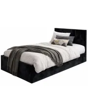 Czarne welwetowe łóżko młodzieżowe Meraje 3X - 4 rozmiary w sklepie Edinos.pl