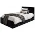 Czarne welwetowe łóżko młodzieżowe Meraje 3X - 4 rozmiary