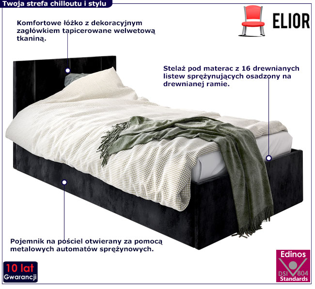 Tapicerowane łóżko młodzieżowe Elsa 3X