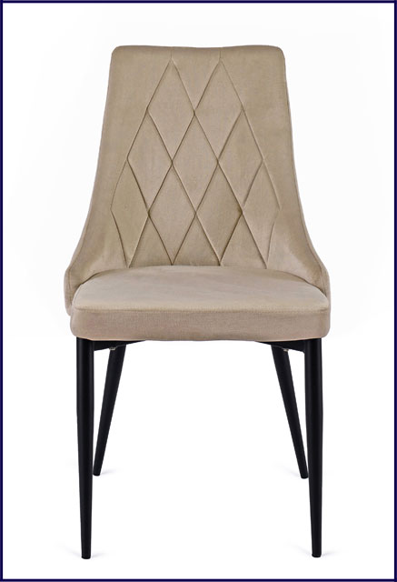 Beżowe tapicerowane welurem krzesło do salonu Onzo