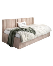 Beżowe welwetowe łóżko leżanka Casini 4X - 3 rozmiary w sklepie Edinos.pl