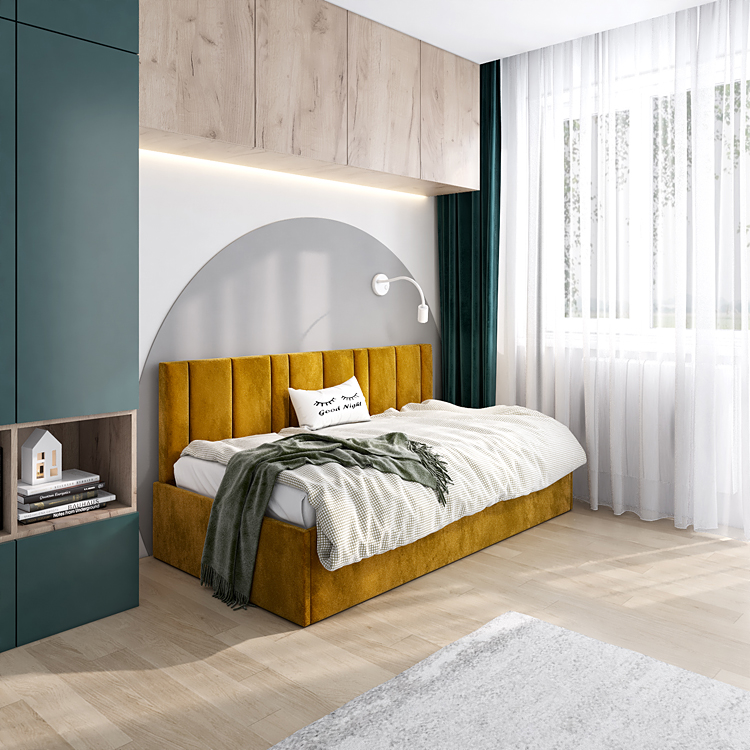 łóżko młodzieżowe z oparciem Meraje 4X