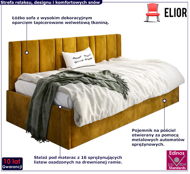 Tapicerowane łóżko młodzieżowe Meraje 4X