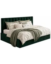 Zielone tapicerowane łóżko z oparciem Meraje 4X - 4 rozmiary w sklepie Edinos.pl