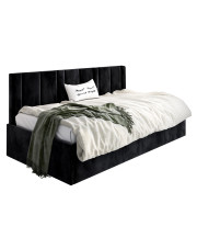 Czarne tapicerowane łóżko leżanka Casini 4X - 3 rozmiary w sklepie Edinos.pl