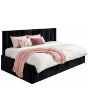 Czarne tapicerowane łóżko leżanka Meraje 4X - 4 rozmiary w sklepie Edinos.pl