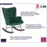 Zielony welurowy fotel na płozach Womo