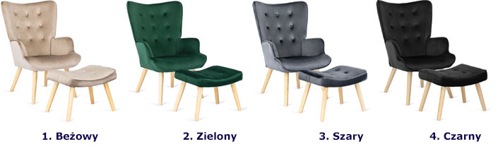 Zielony fotel welurowy wypoczynkowy Eslo