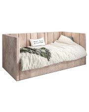 Beżowe łóżko z wysokim oparciem Casini 5X - 3 rozmiary w sklepie Edinos.pl
