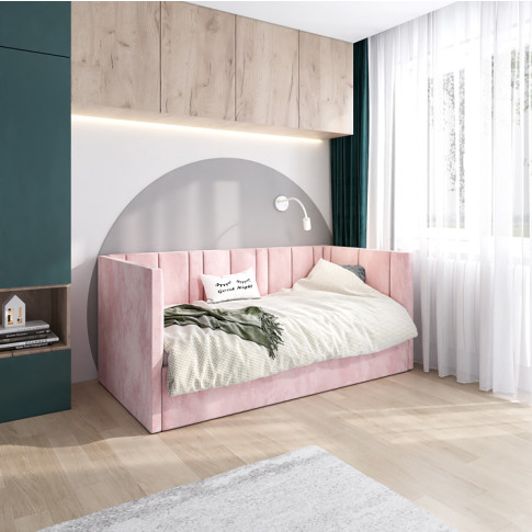 Różowe łóżko leżanka z oparciem Casini 5X