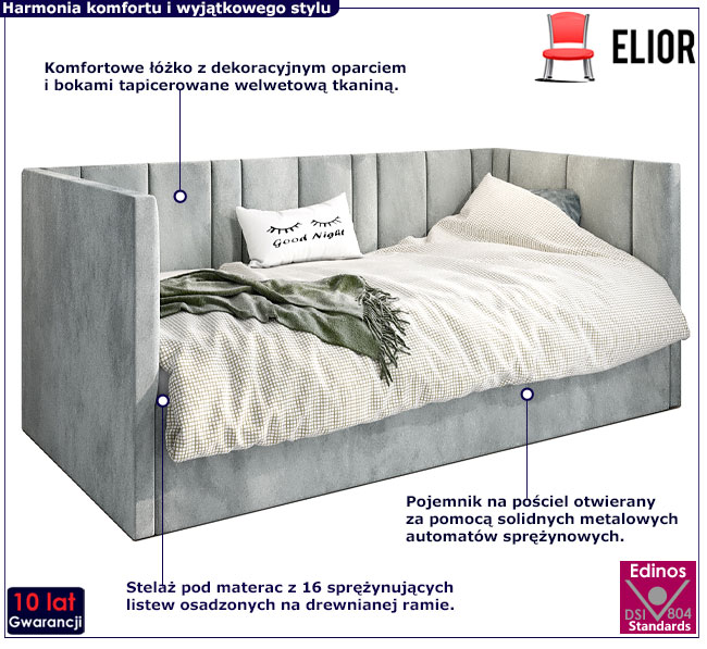 Tapicerowane łóżko z oparciem Meraje 5X