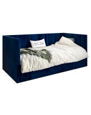 Granatowe łóżko sofa z pojemnikiem Casini 5X - 3 rozmiary