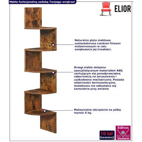 Fotografia Narożna półka wisząca - Goldora z kategorii Meble do przechowywania