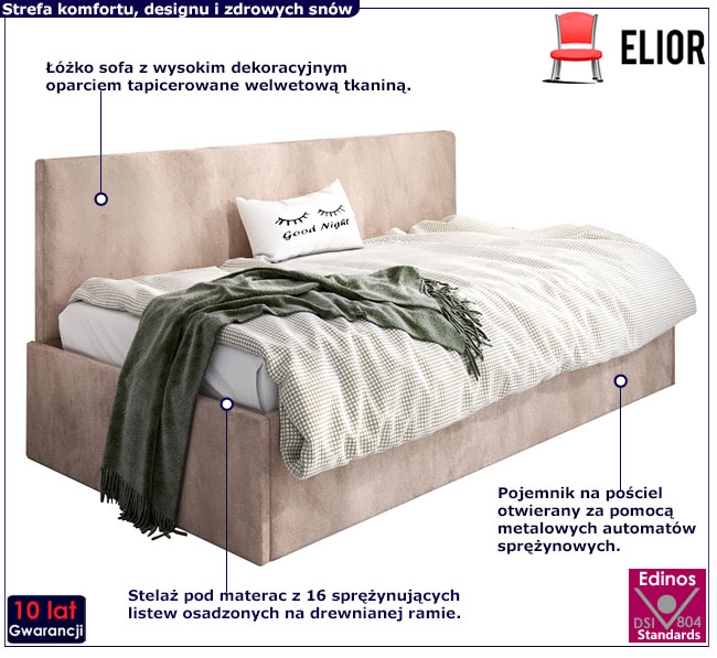 Tapicerowane łóżko młodzieżowe Salma 4X