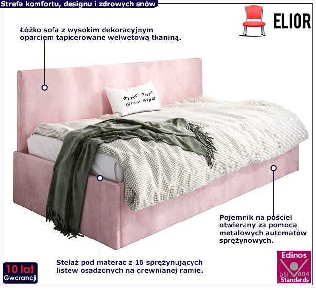 Tapicerowane łóżko młodzieżowe Salma 4X