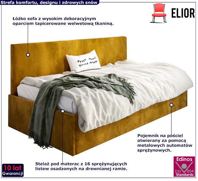 Tapicerowane łóżko młodzieżowe Salma 4X