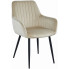 Beżowe krzesło tapicerowane welurowe z podłokietnikami - Egis
