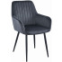 Szare welurowe krzesło tapicerowane metalowe - Egis