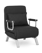 Czarny rozkładany fotel wypoczynkowy do salonu - Seto w sklepie Edinos.pl