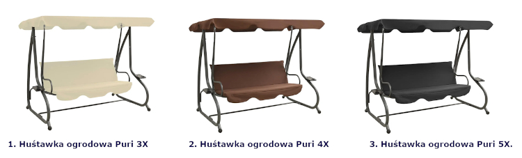 Produkt Huśtawka ogrodowa z baldachimem - Puri 3X