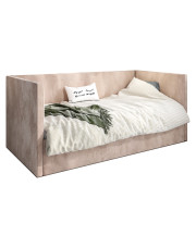 Beżowe łóżko sofa z oparciem Somma 5X - 3 rozmiary w sklepie Edinos.pl