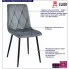 Infografika szarego metalowego krzesła tapicerowanego Ukis
