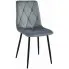 Szare welurowe krzesło metalowe tapicerowane - Ukis