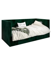 Zielone welwetowe łóżko młodzieżowe Somma 5X - 3 rozmiary w sklepie Edinos.pl