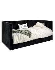 Czarne tapicerowane łóżko z oparciem Somma 5X - 3 rozmiary w sklepie Edinos.pl