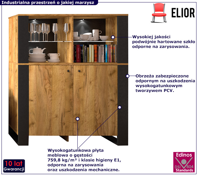 iIndustrialna witryna do salonu Kiraz 3X