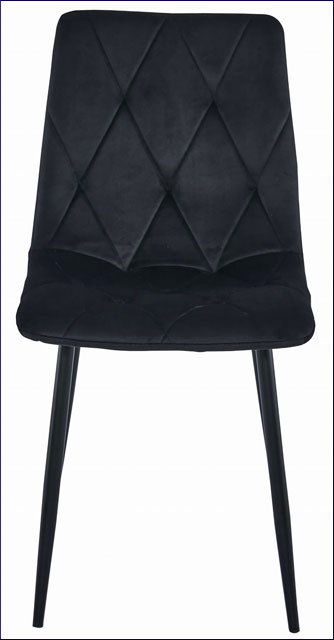 Welurowe krzesło czarne pikowane Ukis