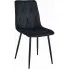 Czarne pikowane krzesło welurowe Ukis