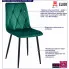 Infografika zielonego metalowego krzesła tapicerowanego Ukis