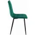 Pikowane welurowe krzesło metalowe do stołu Ukis zielone