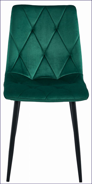 Welurowe krzesło zielone pikowane Ukis