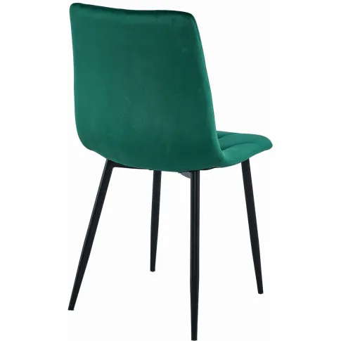 Zielone tapicerowane metalowe krzesło do salonu Ukis