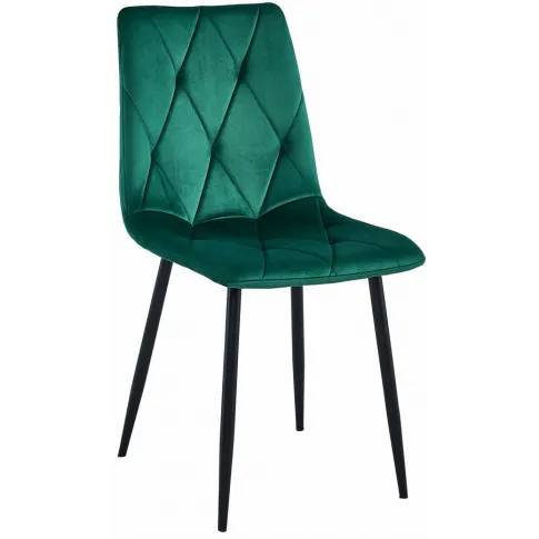 Zielone welurowe krzesło tapicerowane kuchenne Ukis