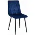 Niebieskie welurowe krzesło tapicerowane - Ukis
