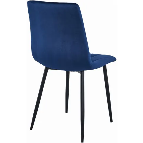 Niebieskie welurowe krzesło pikowane Ukis