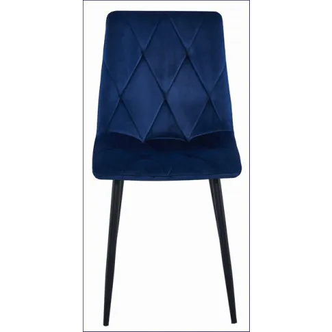 Niebieskie welurowe krzesło tapicerowane Ukis
