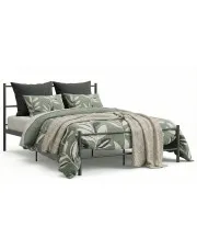 Szare metalowe łózko dwuosobowe 140x200 cm - Rafael w sklepie Edinos.pl