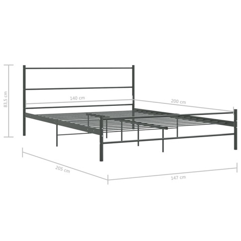 Wymiary szarego łóżka metalowego Epix 140