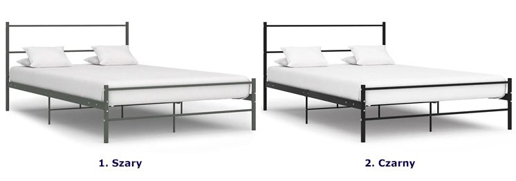 Dostępne kolory łóżka metalowego Rafael