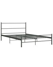 Szare metalowe łóżko dwuosobowe 160x200 cm - Epix w sklepie Edinos.pl